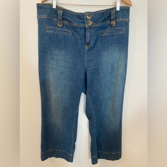 A+ ANTHROPOLOGIE Pilcro High-Rise Cropped Flare Self Belt Jeans - Plus Size 18W - Picture 6 of 15